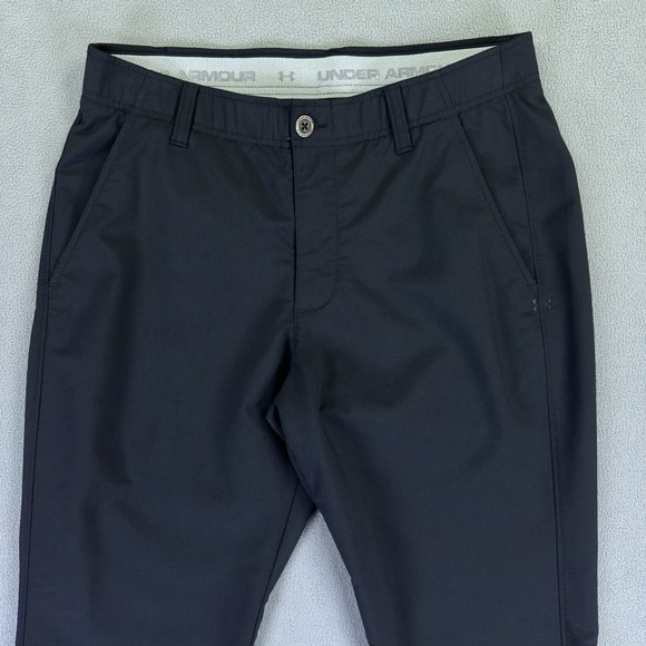 Under Armour Pants Mens 32x30 Black Match Play Performance Golf Wicking - Picture 2 of 10